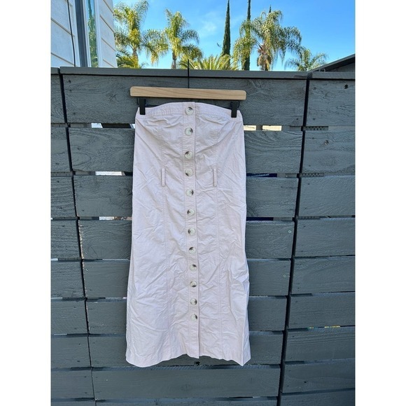 L’Academie Los Angeles Blush Strapless Midi Dress, Button Down , Elastic Top, XS - Picture 1 of 6